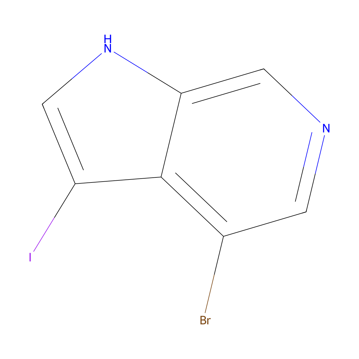 4-bromo-3-iodo-1H-pyrrolo[2,3-c]pyridine molecular structure, CAS 1190319-21-1