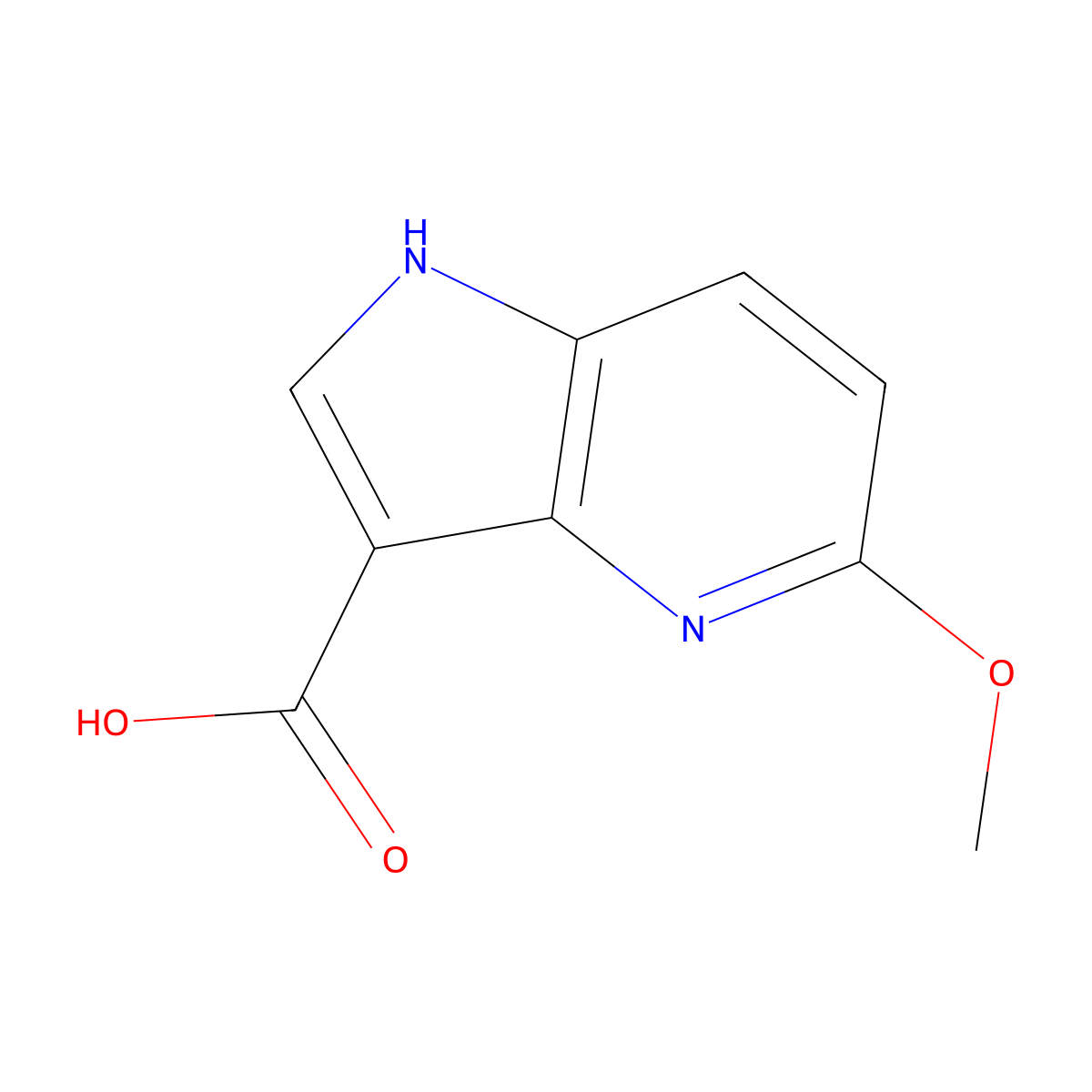 5-Methoxy-1H-pyrrolo[3,2-b]pyridine-3-carboxylic acid molecular structure, CAS 1190319-23-3