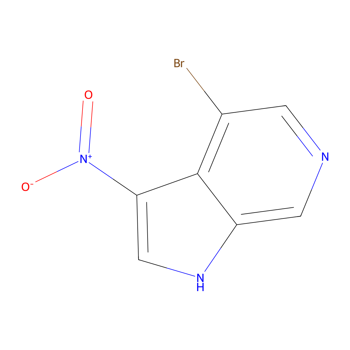 4-bromo-3-nitro-1H-pyrrolo[2,3-c]pyridine molecular structure, CAS 1190319-26-6