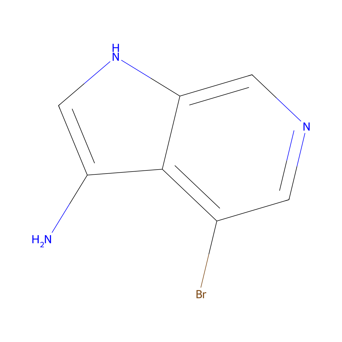 4-bromo-1H-pyrrolo[2,3-c]pyridin-3-amine molecular structure, CAS 1190319-30-2