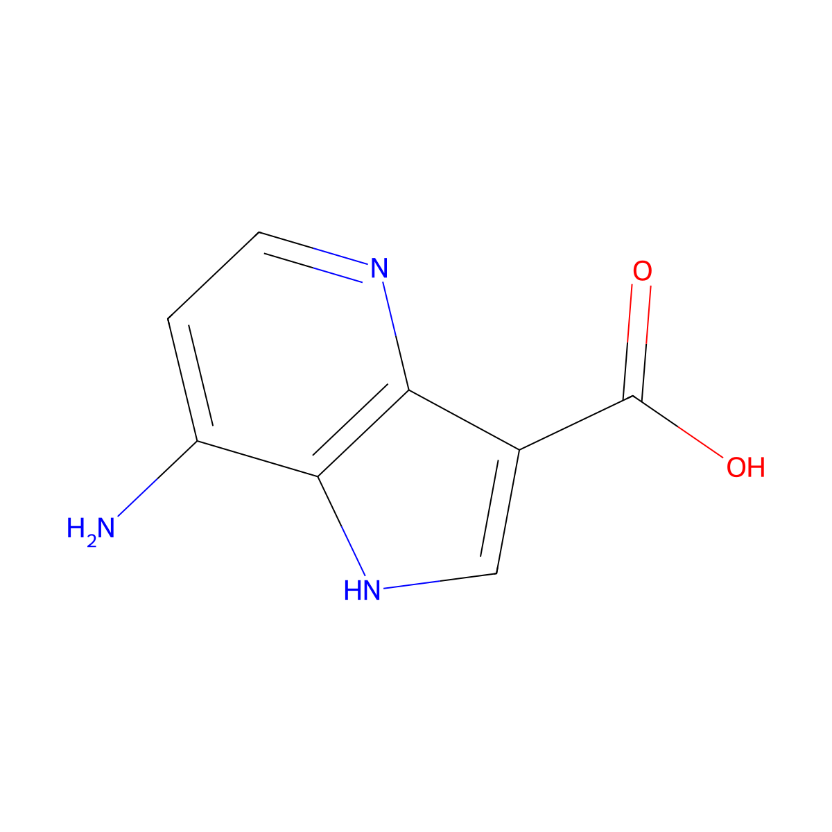 7-amino-1H-pyrrolo[3,2-b]pyridine-3-carboxylic acid molecular structure, CAS 1190319-32-4