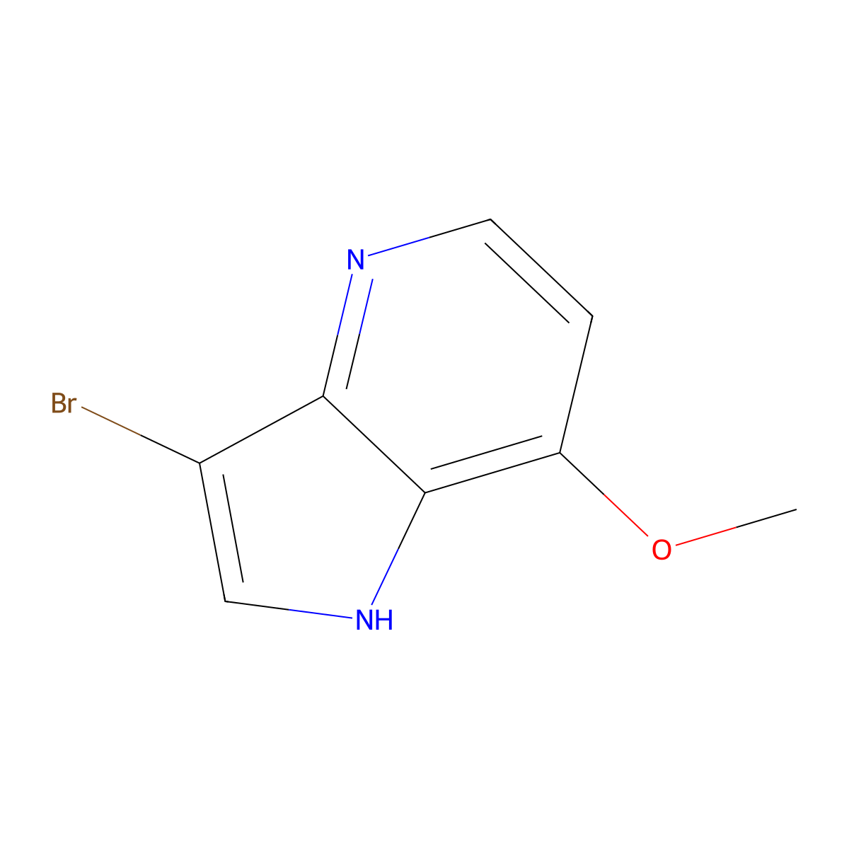 3-bromo-7-methoxy-1H-pyrrolo[3,2-b]pyridine molecular structure, CAS 1190319-33-5