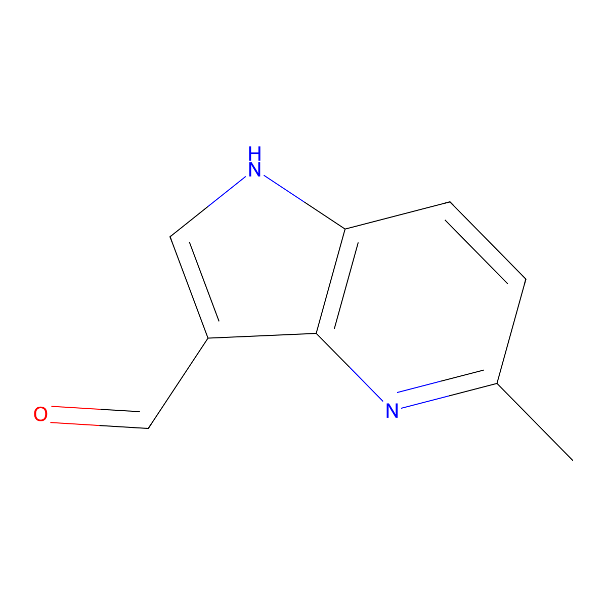 5-methyl-1H-pyrrolo[3,2-b]pyridine-3-carbaldehyde molecular structure, CAS 1190319-34-6