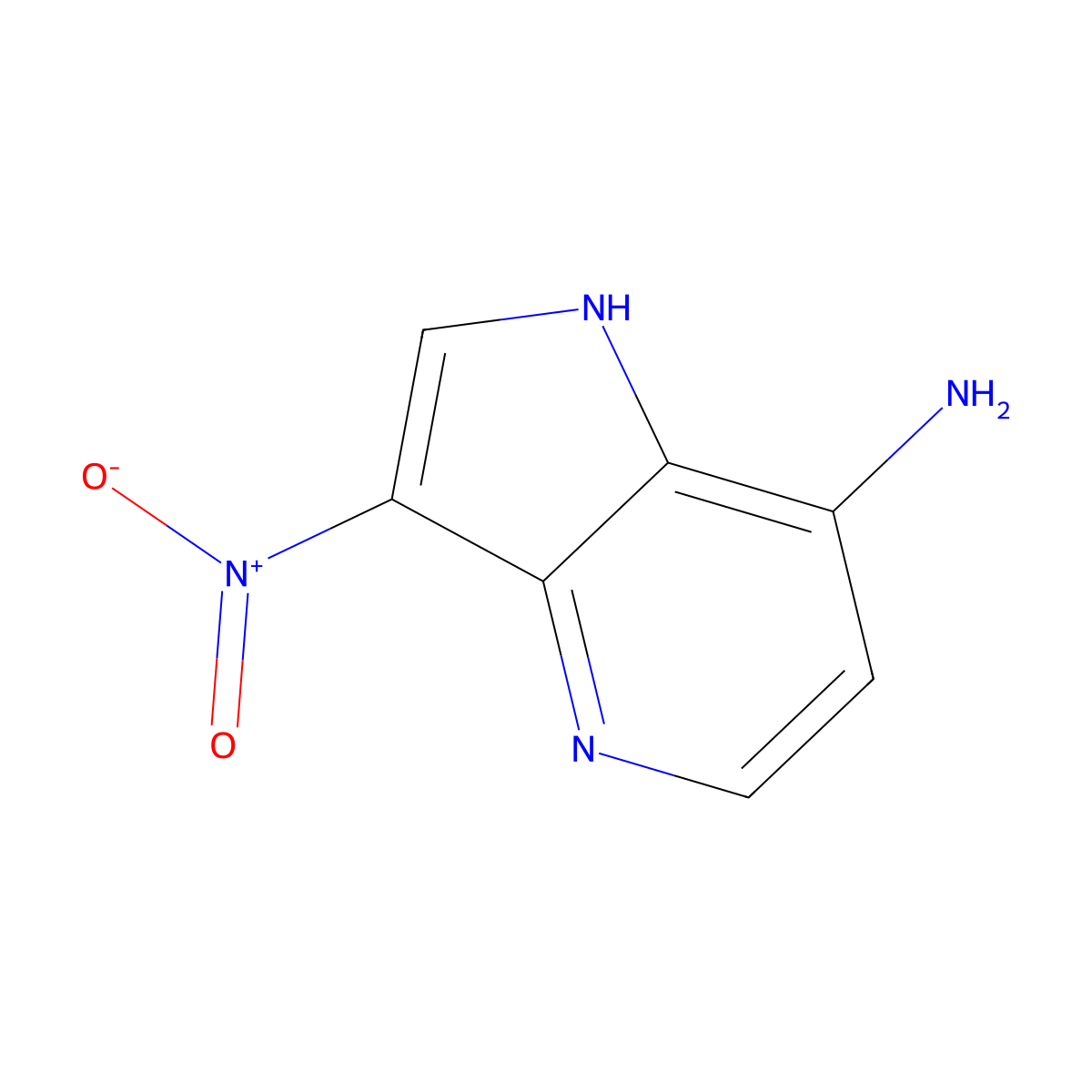 3-nitro-1H-pyrrolo[3,2-b]pyridin-7-amine molecular structure, CAS 1190319-35-7