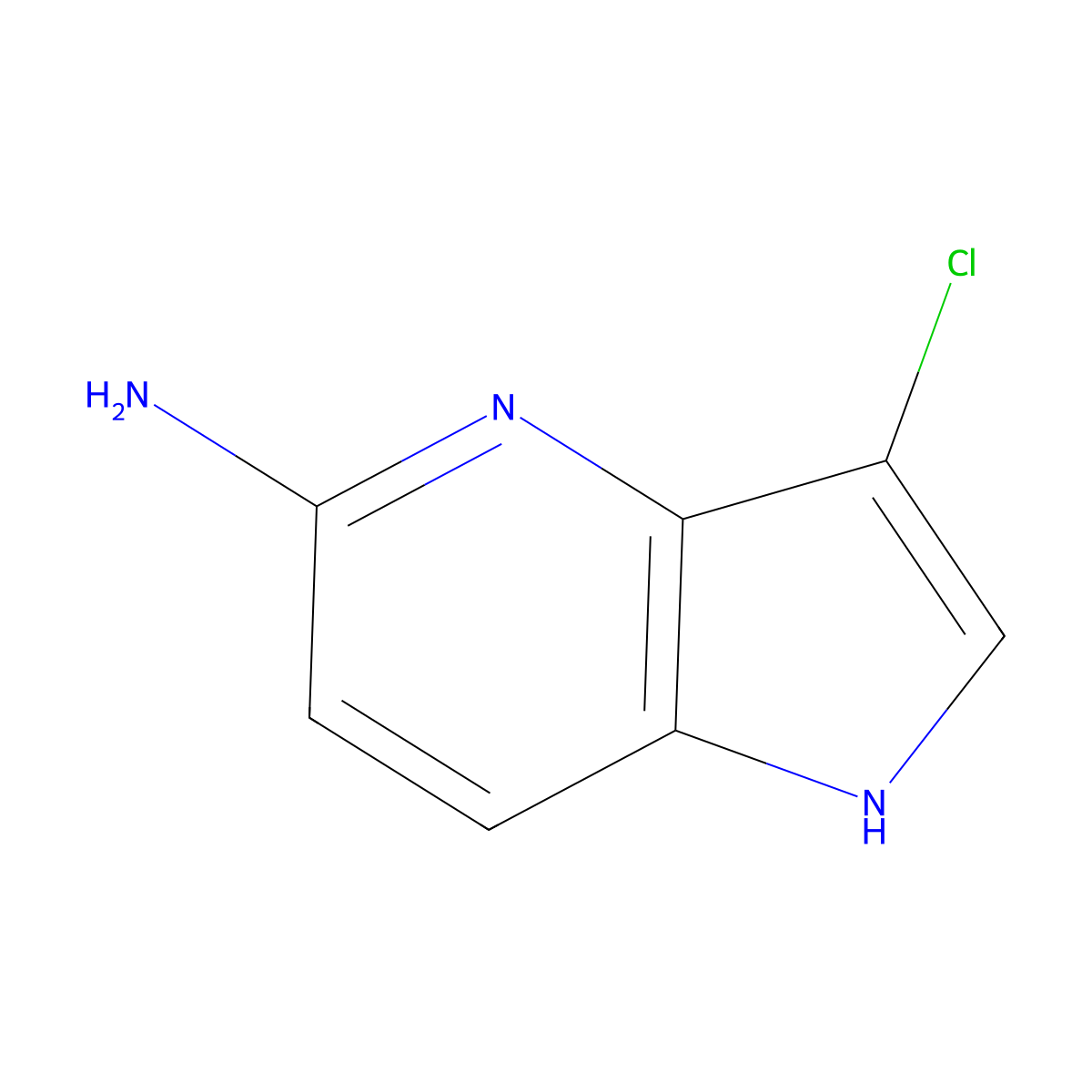 3-chloro-1H-pyrrolo[3,2-b]pyridin-5-amine molecular structure, CAS 1190319-36-8