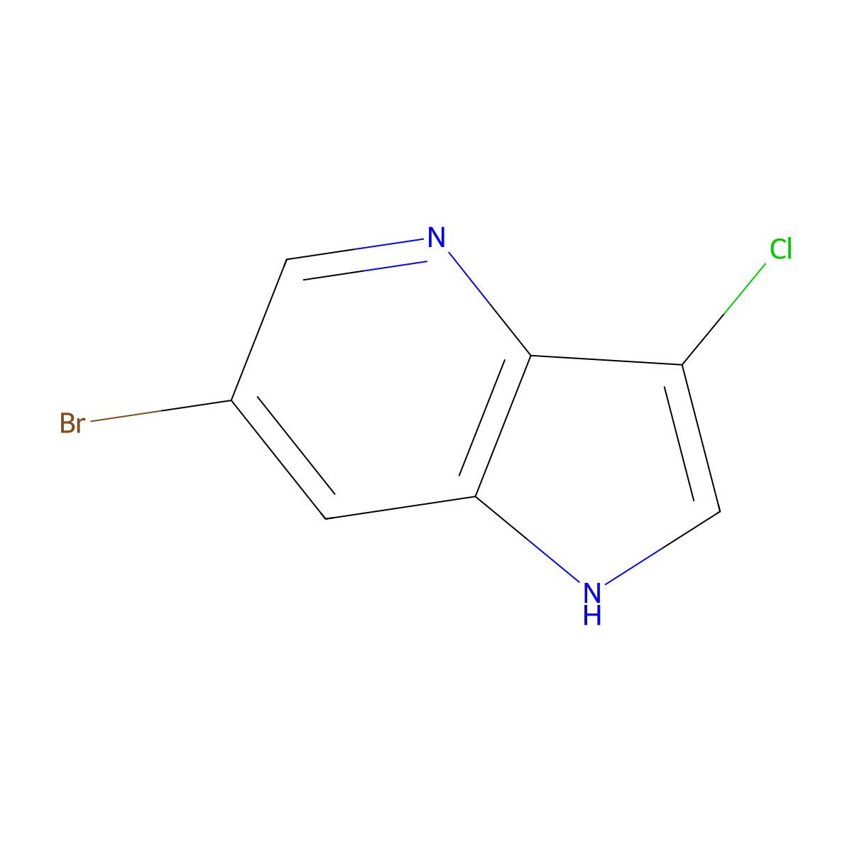6-Bromo-3-chloro-1H-pyrrolo(3,2-b)pyridine molecular structure, CAS 1190319-44-8