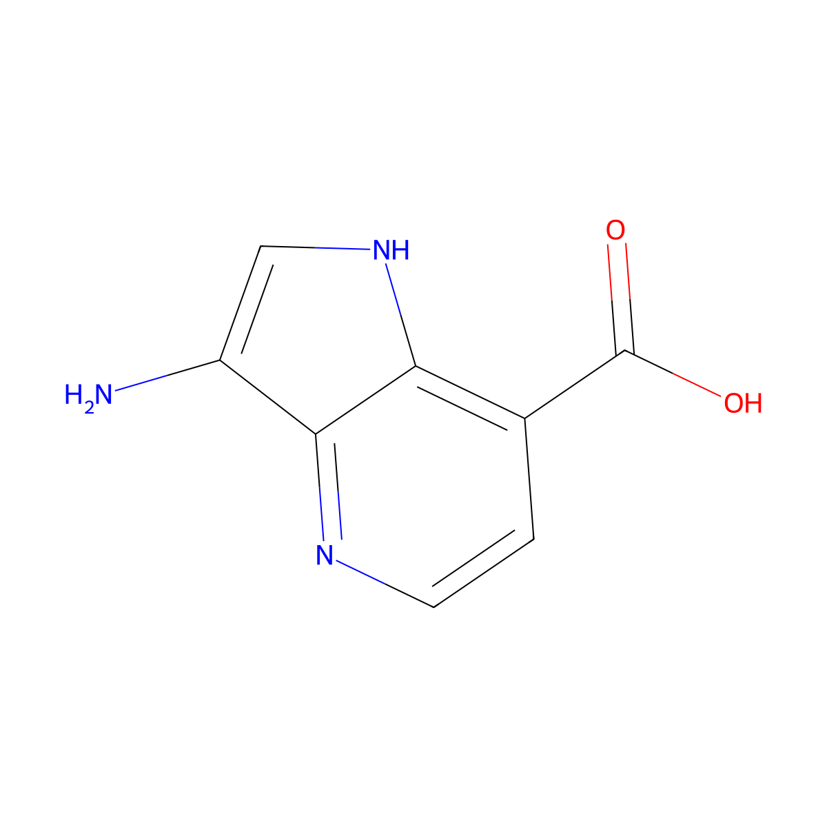 3-amino-1H-pyrrolo[3,2-b]pyridine-7-carboxylic acid molecular structure, CAS 1190319-45-9