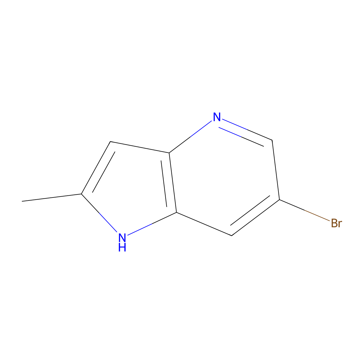 6-bromo-2-methyl-1H-pyrrolo(3,2-b)pyridine molecular structure, CAS 1190319-51-7