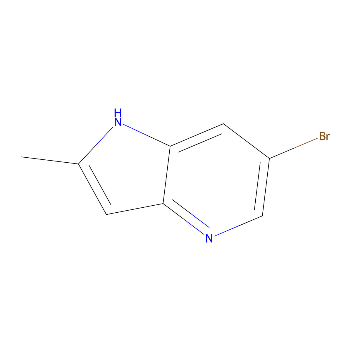 6-bromo-2-methyl-1H-pyrrolo(3,2-b)pyridine molecular structure, CAS 1190319-51-7