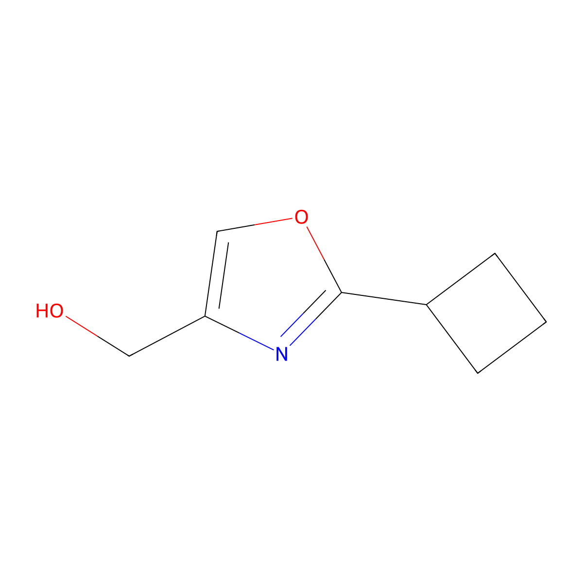 (2-Cyclobutyl-1,3-oxazol-4-yl)methanol molecular structure, CAS 1190319-57-3