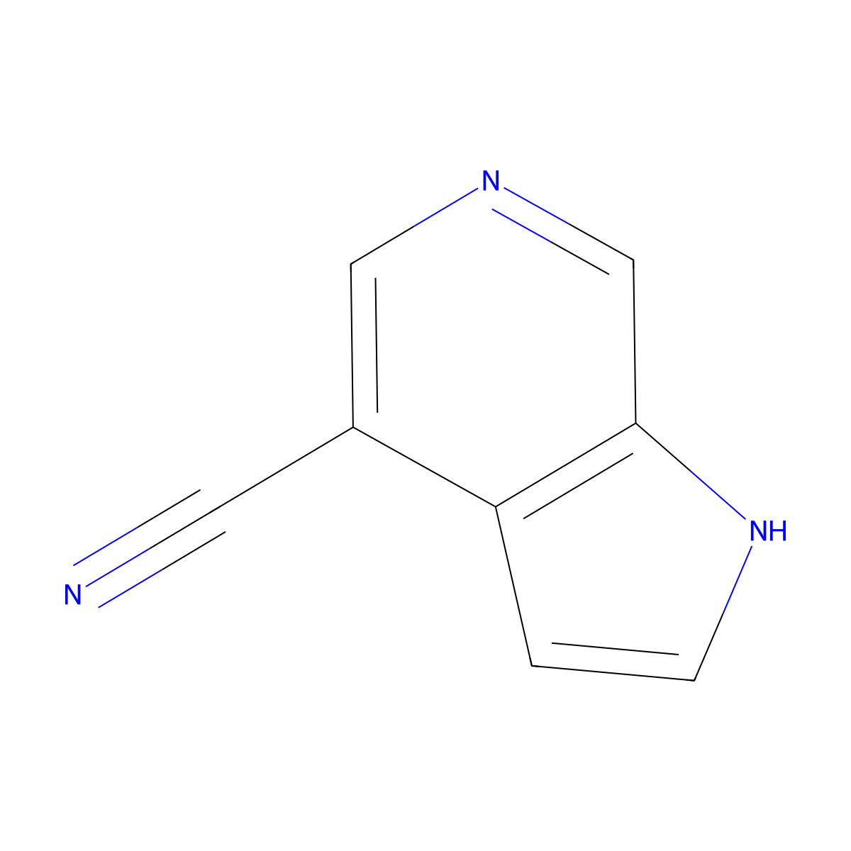 1H-pyrrolo[2,3-c]pyridine-4-carbonitrile molecular structure, CAS 1190319-59-5