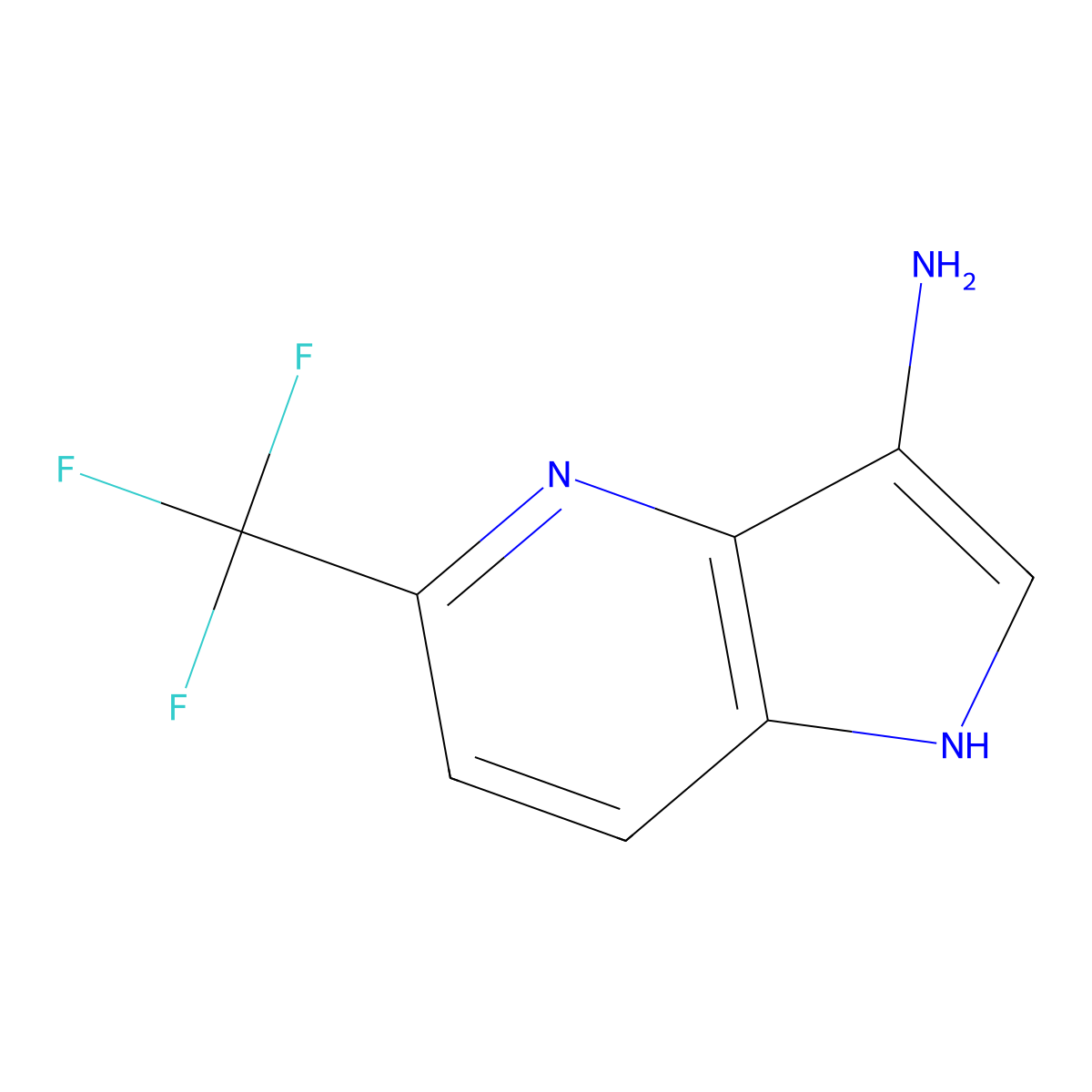 5-(trifluoromethyl)-1H-pyrrolo[3,2-b]pyridin-3-amine molecular structure, CAS 1190319-60-8