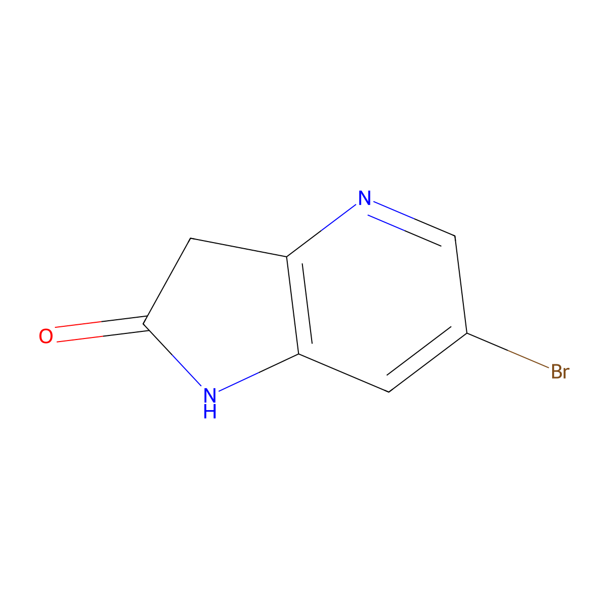 6-Bromo-1,3-dihydro-2H-pyrrolo(3,2-b)pyridin-2-one molecular structure, CAS 1190319-62-0