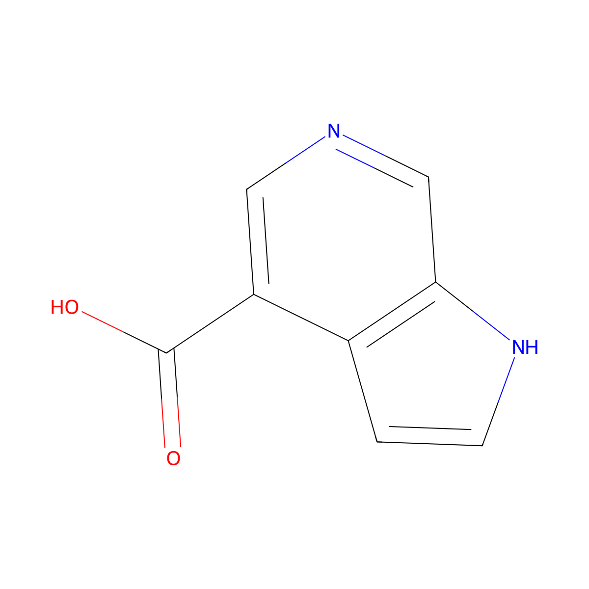 1H-pyrrolo[2,3-c]pyridine-4-carboxylic acid molecular structure, CAS 1190319-63-1