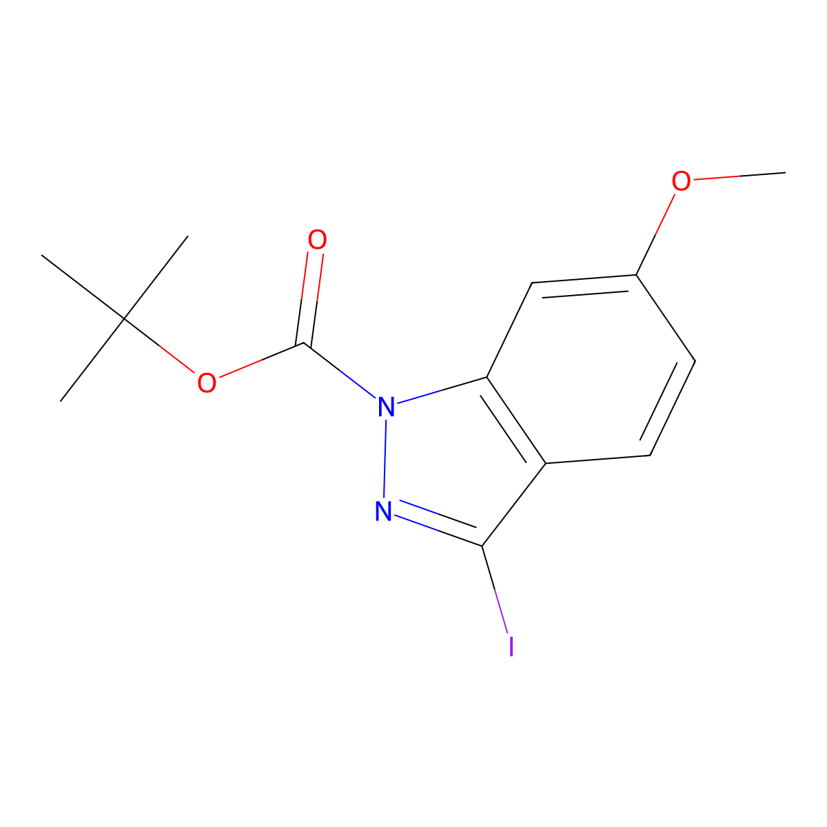 N-Boc-3-iodo-6-methoxy-1H-indazole molecular structure, CAS 1190319-68-6