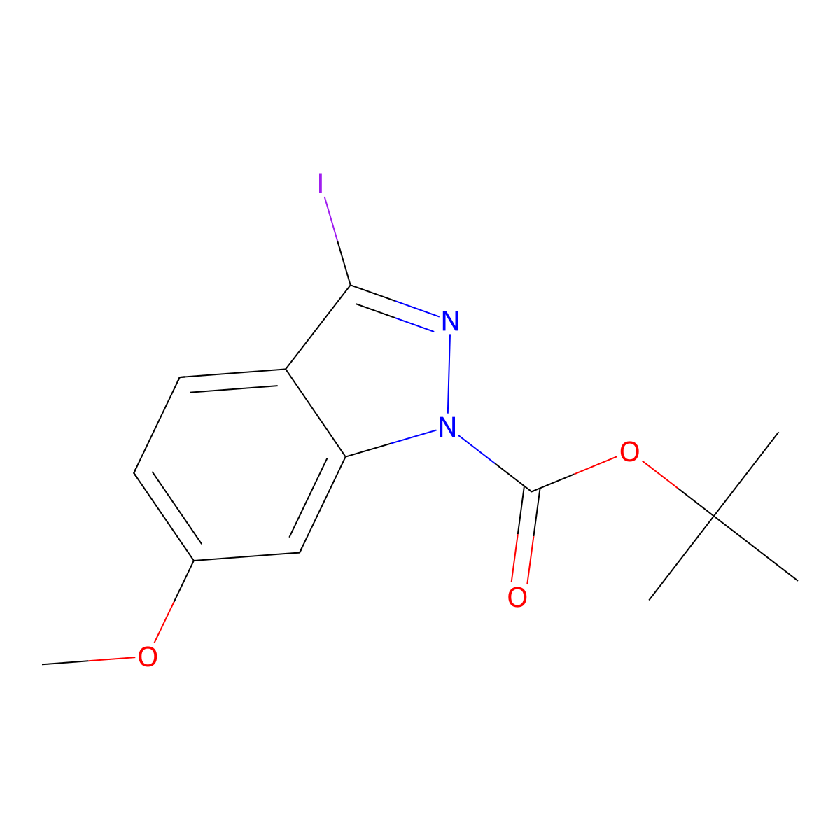 N-Boc-3-iodo-6-methoxy-1H-indazole molecular structure, CAS 1190319-68-6