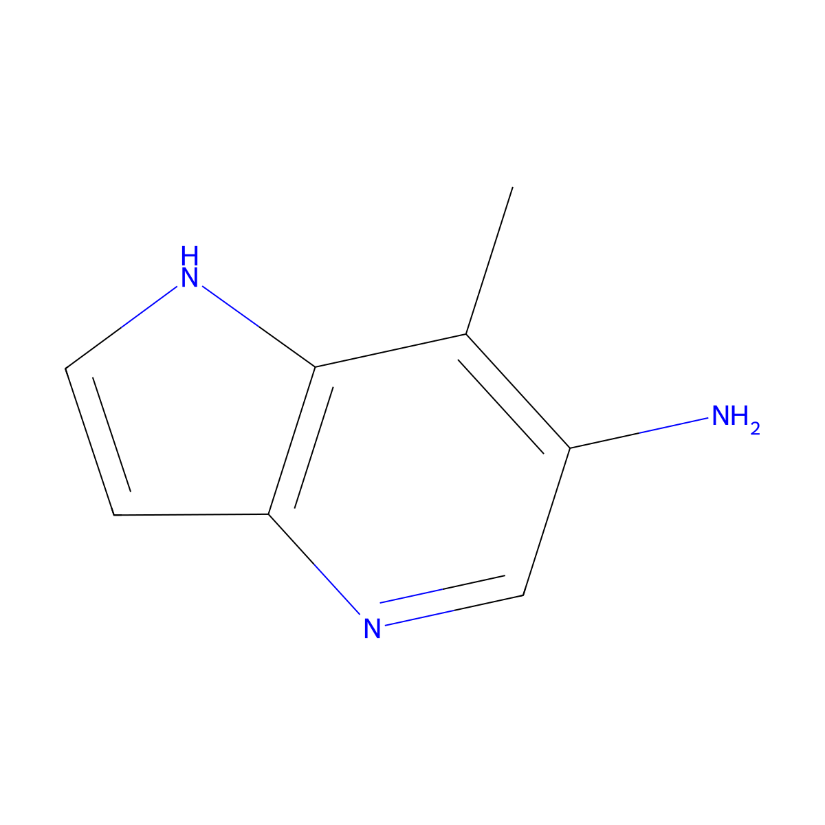 7-methyl-1H-pyrrolo[3,2-b]pyridin-6-amine molecular structure, CAS 1190319-74-4