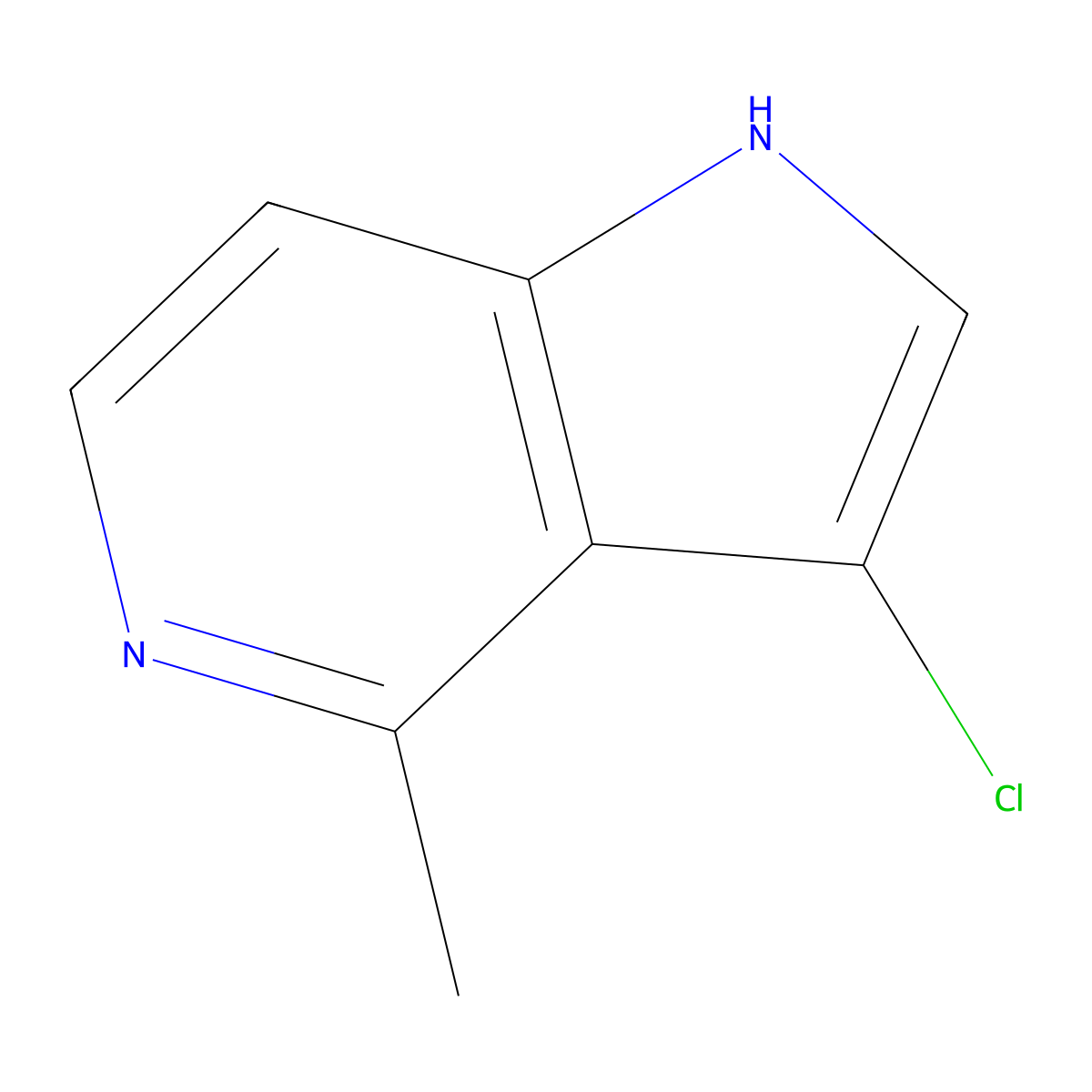 3-Chloro-4-methyl-1H-pyrrolo[3,2-c]pyridine molecular structure, CAS 1190319-76-6