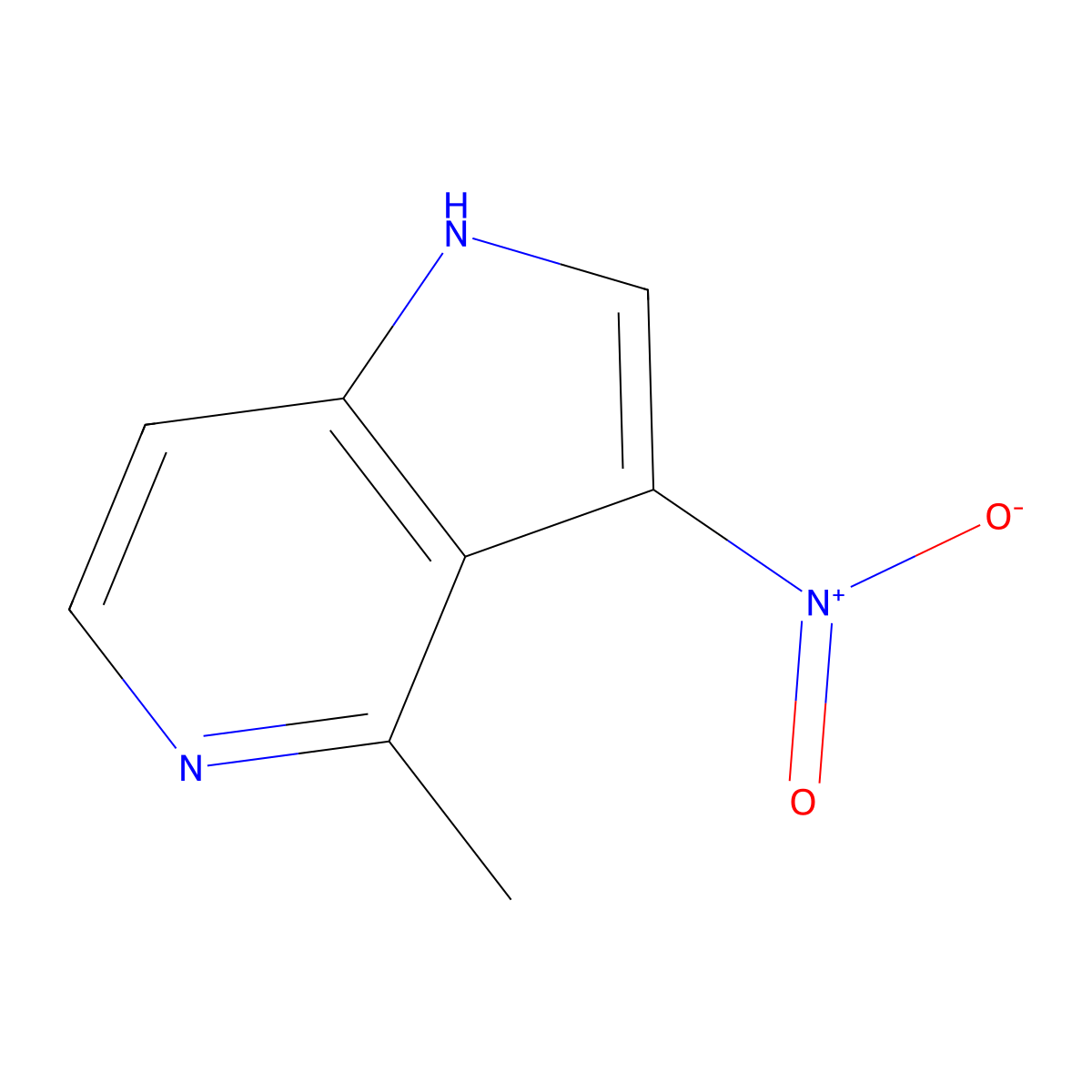 4-methyl-3-nitro-1H-pyrrolo[3,2-c]pyridine molecular structure, CAS 1190319-83-5