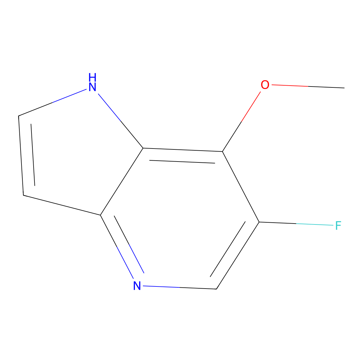 6-fluoro-7-methoxy-1H-pyrrolo[3,2-b]pyridine molecular structure, CAS 1190319-84-6