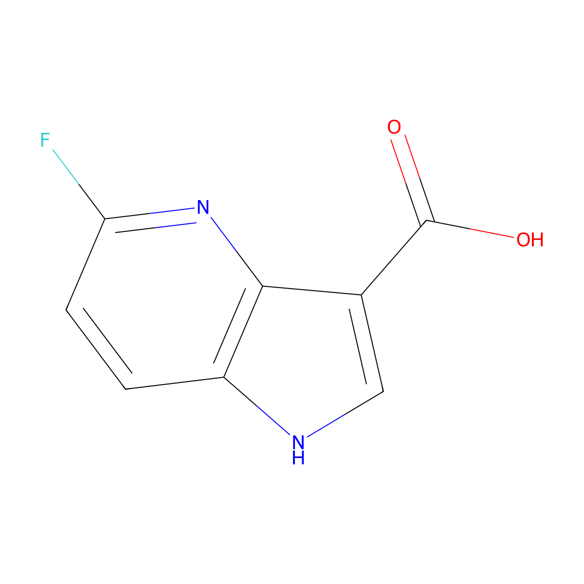 5-fluoro-1H-pyrrolo[3,2-b]pyridine-3-carboxylic acid molecular structure, CAS 1190319-87-9