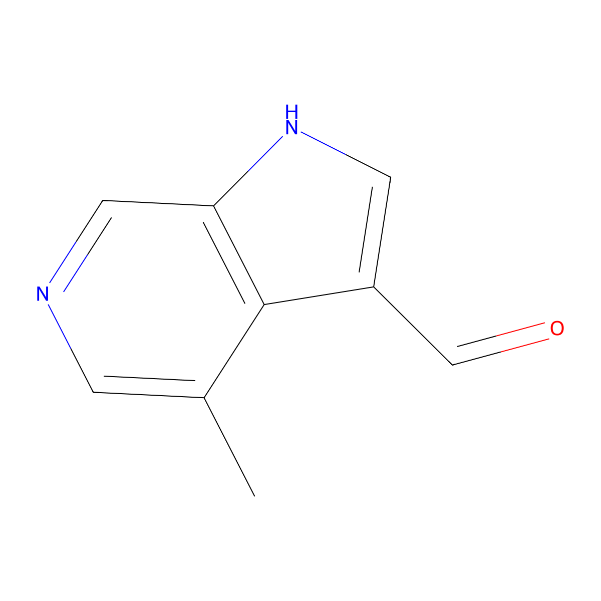 4-methyl-1H-pyrrolo[2,3-c]pyridine-3-carbaldehyde molecular structure, CAS 1190319-89-1