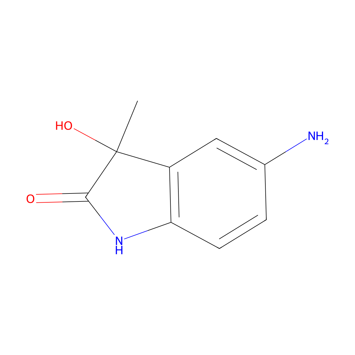 5-Amino-3-hydroxy-3-methyl-2-oxindole molecular structure, CAS 1190319-90-4