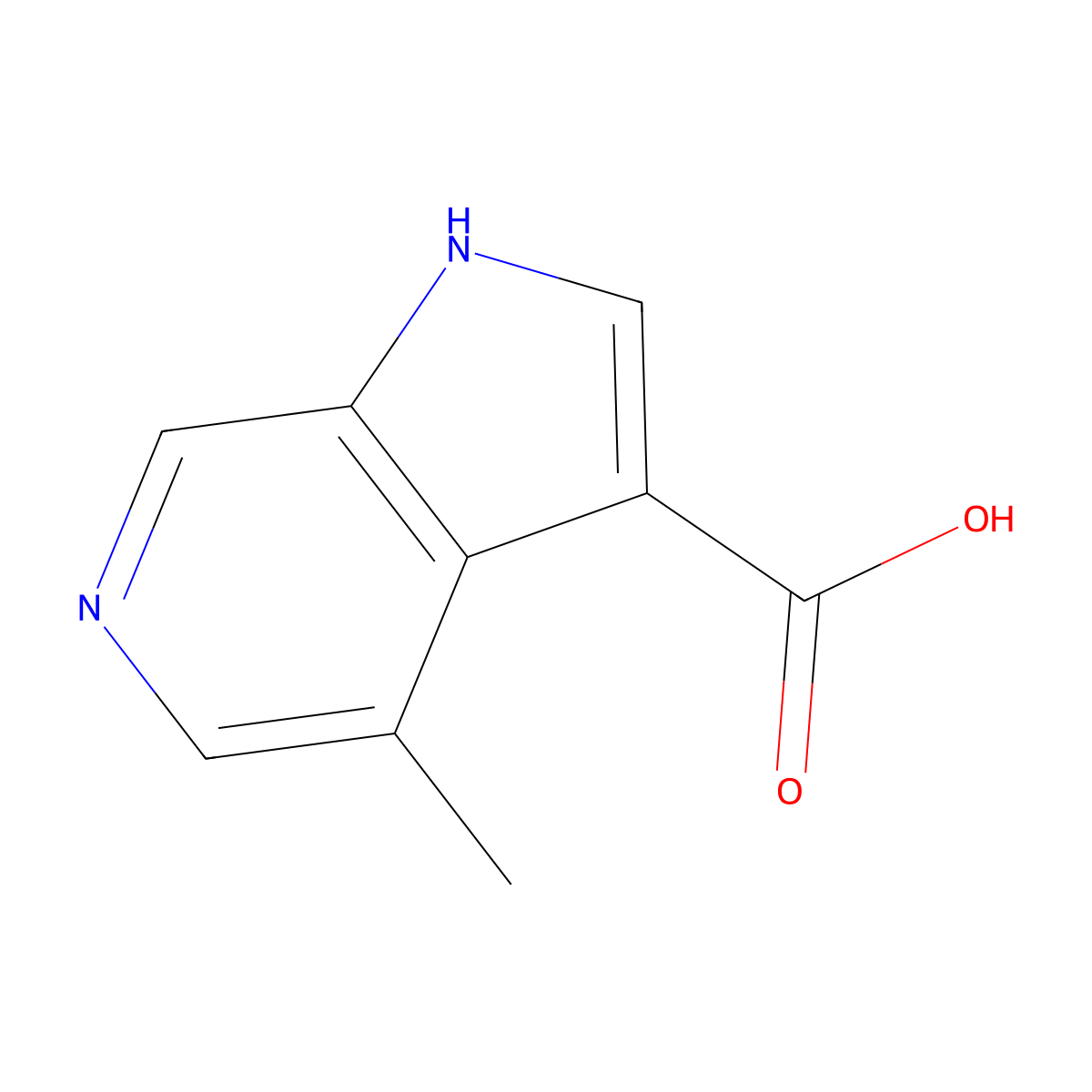 4-methyl-1H-pyrrolo[2,3-c]pyridine-3-carboxylic acid molecular structure, CAS 1190319-91-5