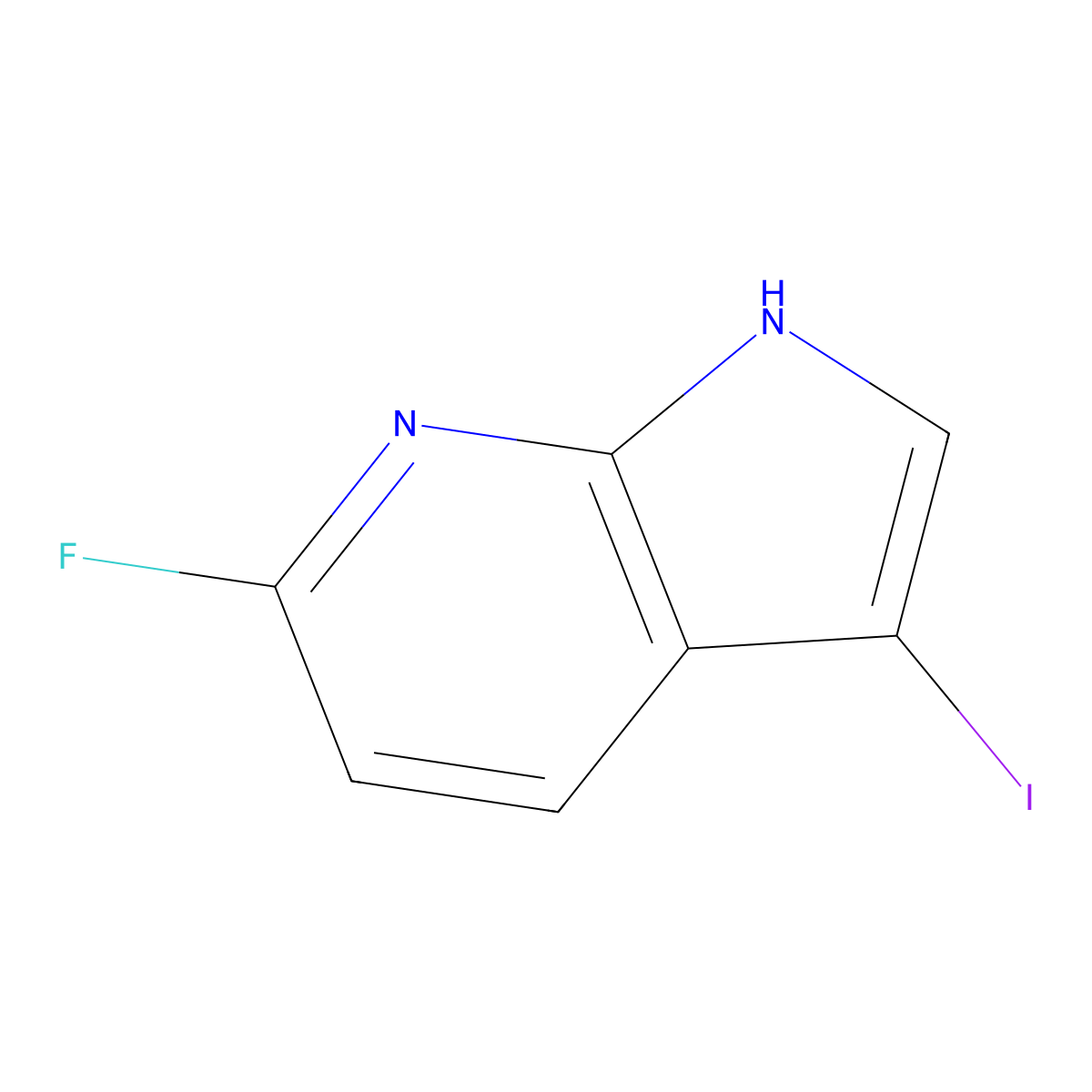 6-Fluoro-3-iodo-1H-pyrrolo[2,3-b]pyridine molecular structure, CAS 1190319-92-6