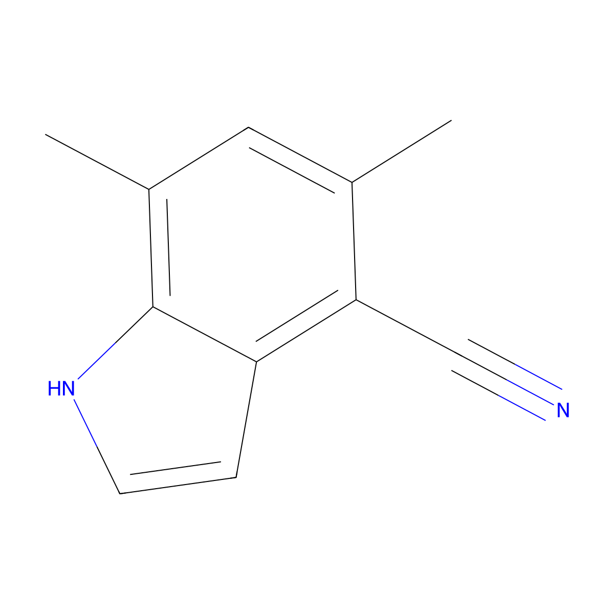 5,7-Dimethyl-1H-indole-4-carbonitrile molecular structure, CAS 1190319-95-9
