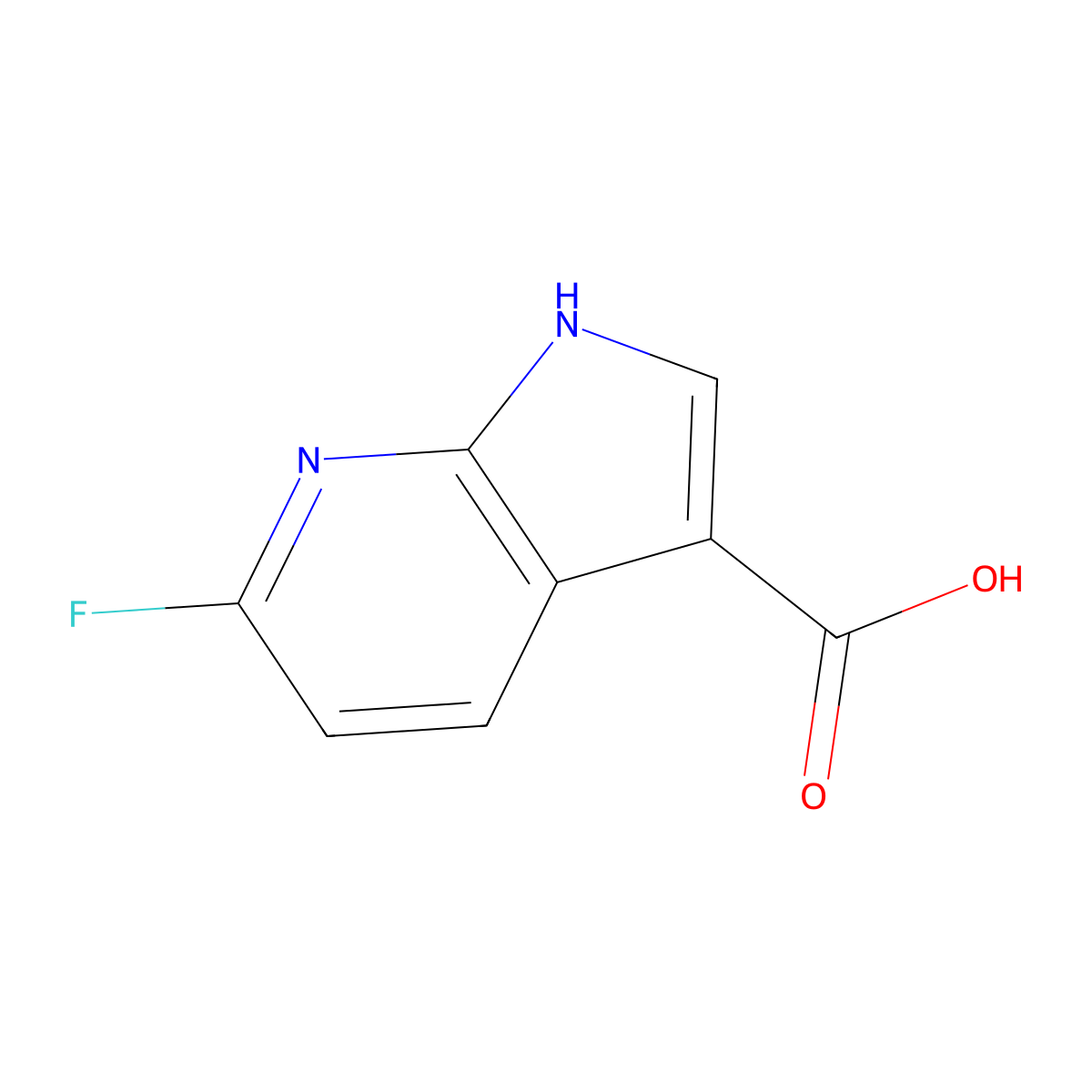 6-Fluoro-1H-pyrrolo[2,3-b]pyridine-3-carboxylic acid molecular structure, CAS 1190319-97-1