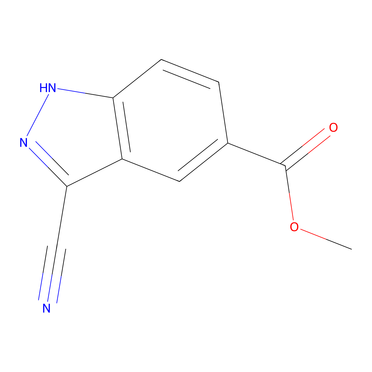 Methyl 3-cyano-1H-indazole-5-carboxylate molecular structure, CAS 1190319-99-3