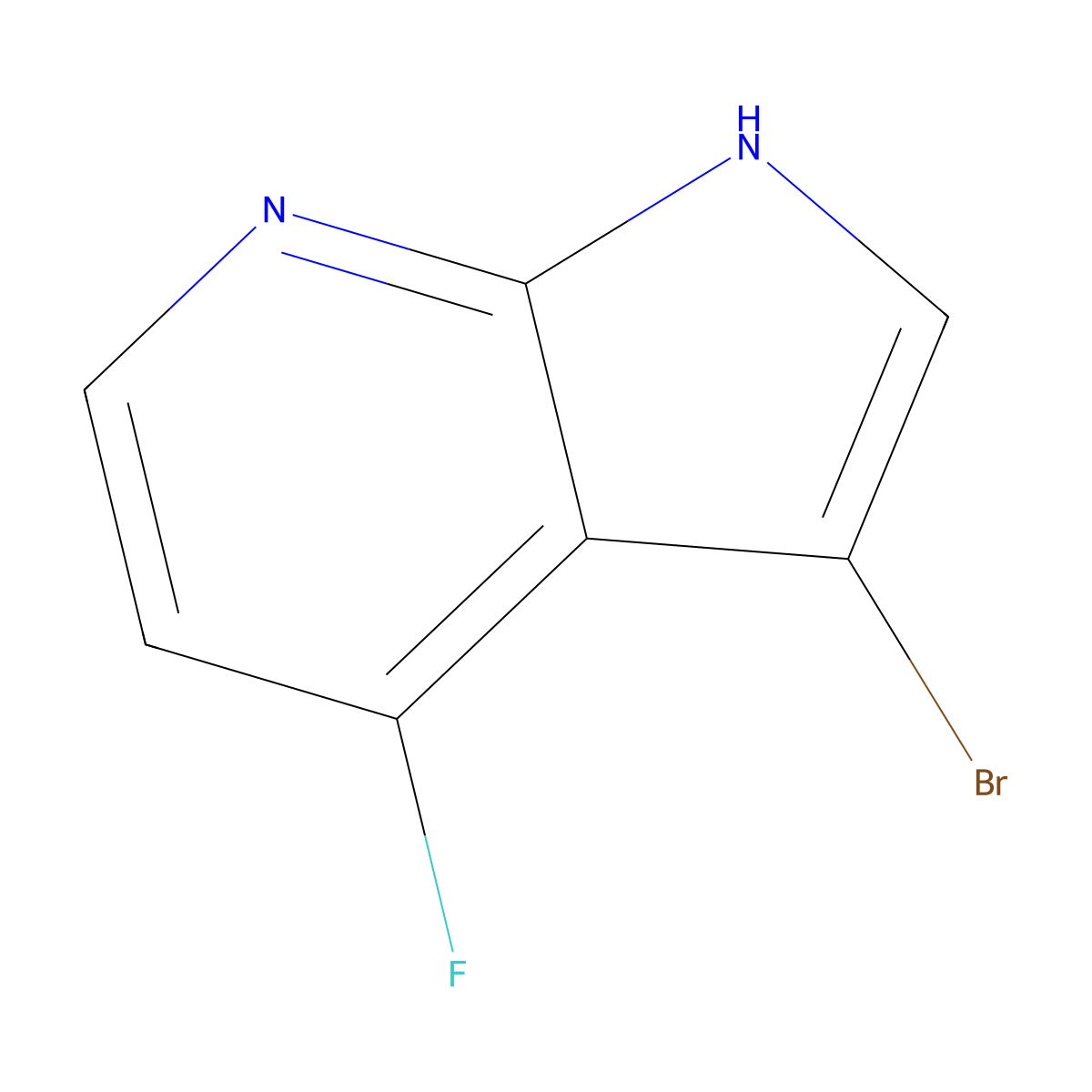3-Bromo-4-fluoro-1H-pyrrolo[2,3-b]pyridine molecular structure, CAS 1190320-00-3