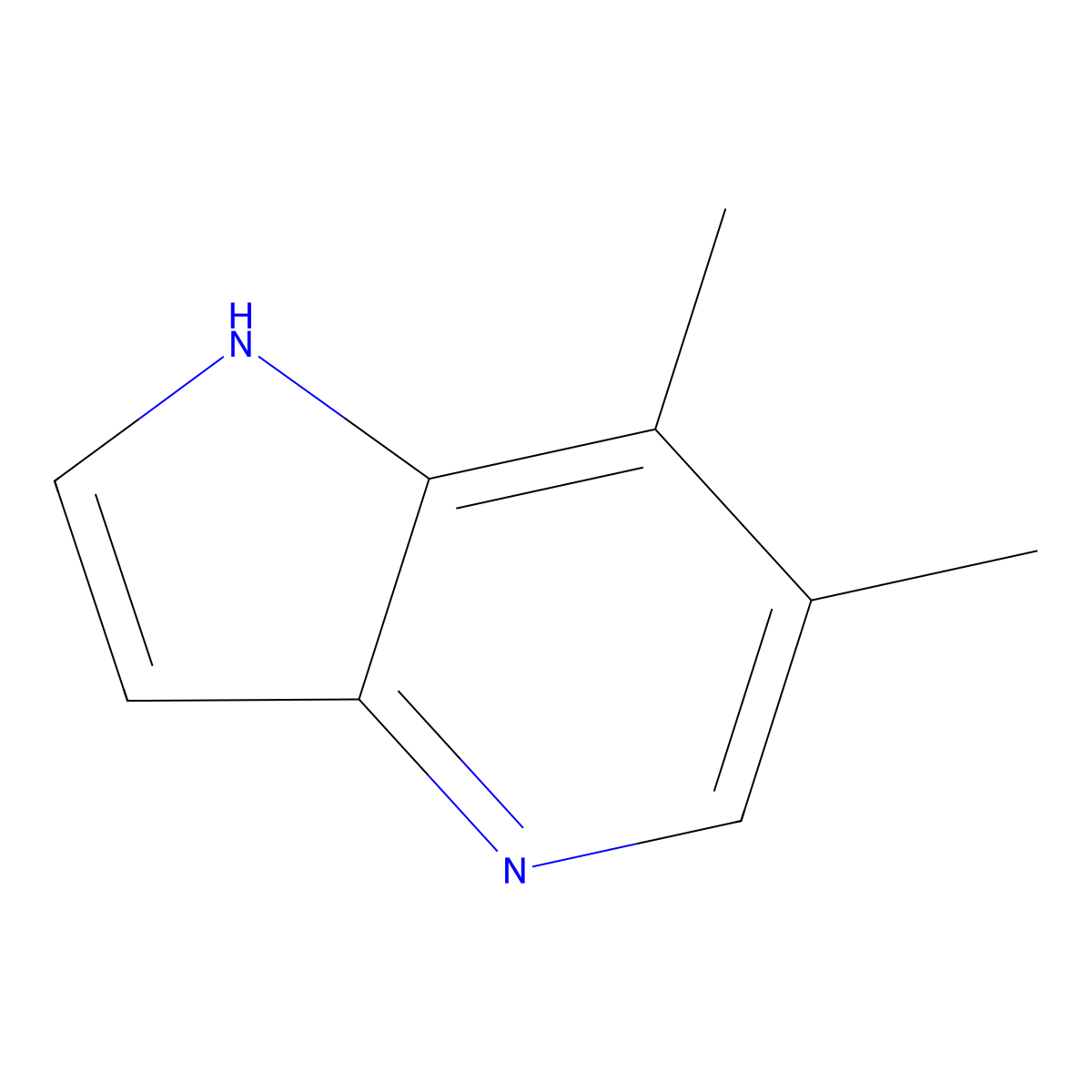 6,7-dimethyl-1H-pyrrolo[3,2-b]pyridine molecular structure, CAS 1190320-01-4