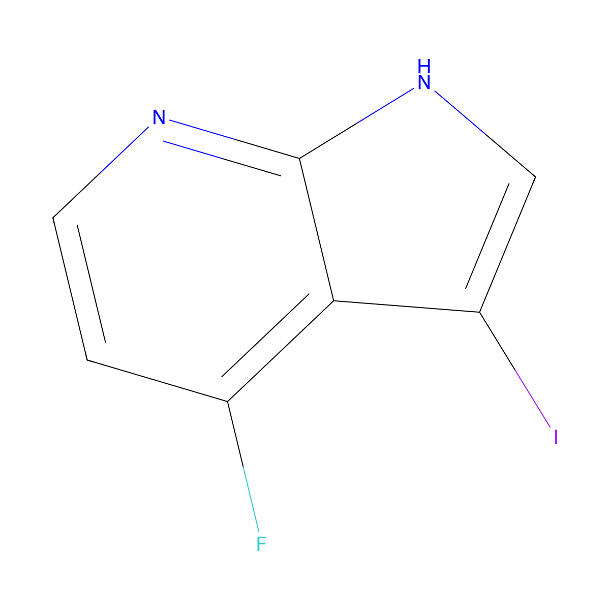 4-fluoro-3-iodo-1H-pyrrolo[2,3-b]pyridine molecular structure, CAS 1190320-05-8
