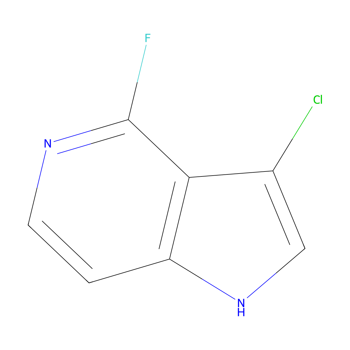 3-chloro-4-fluoro-1H-pyrrolo[3,2-c]pyridine molecular structure, CAS 1190320-07-0