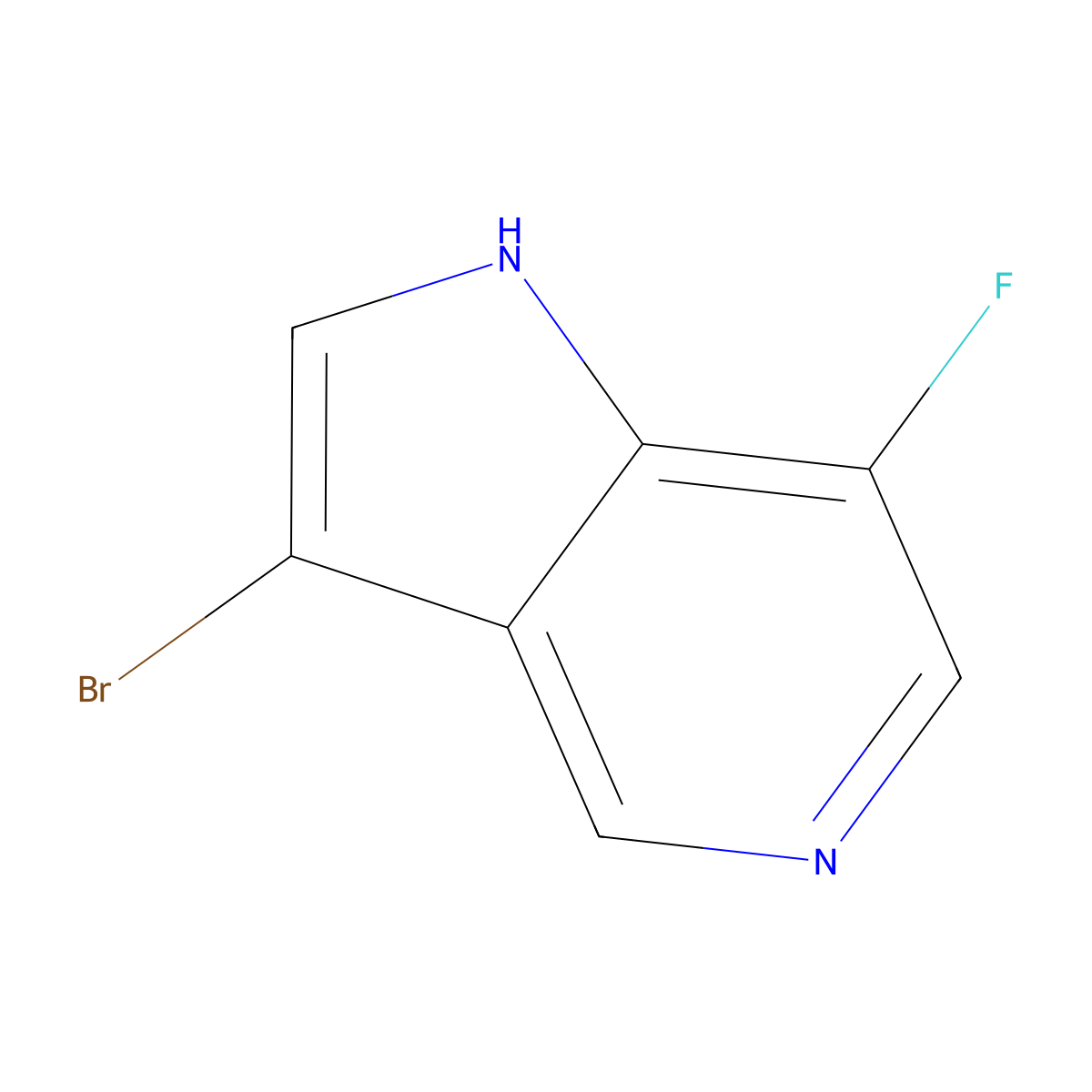 3-bromo-7-fluoro-1H-pyrrolo[3,2-c]pyridine molecular structure, CAS 1190320-09-2