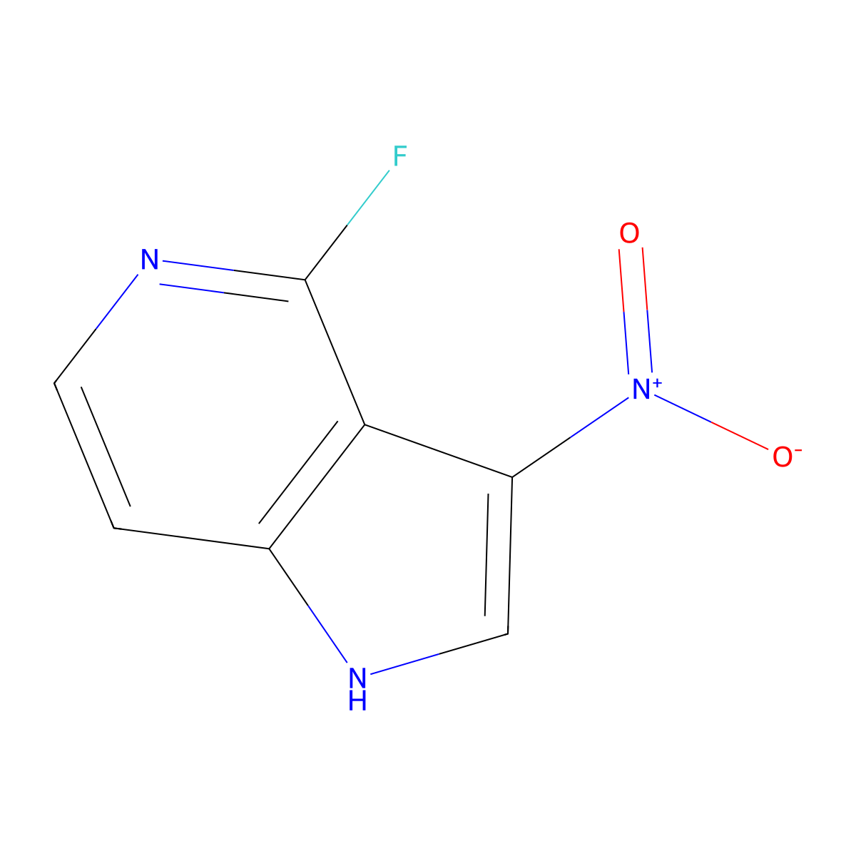 4-fluoro-3-nitro-1H-pyrrolo[3,2-c]pyridine molecular structure, CAS 1190320-11-6
