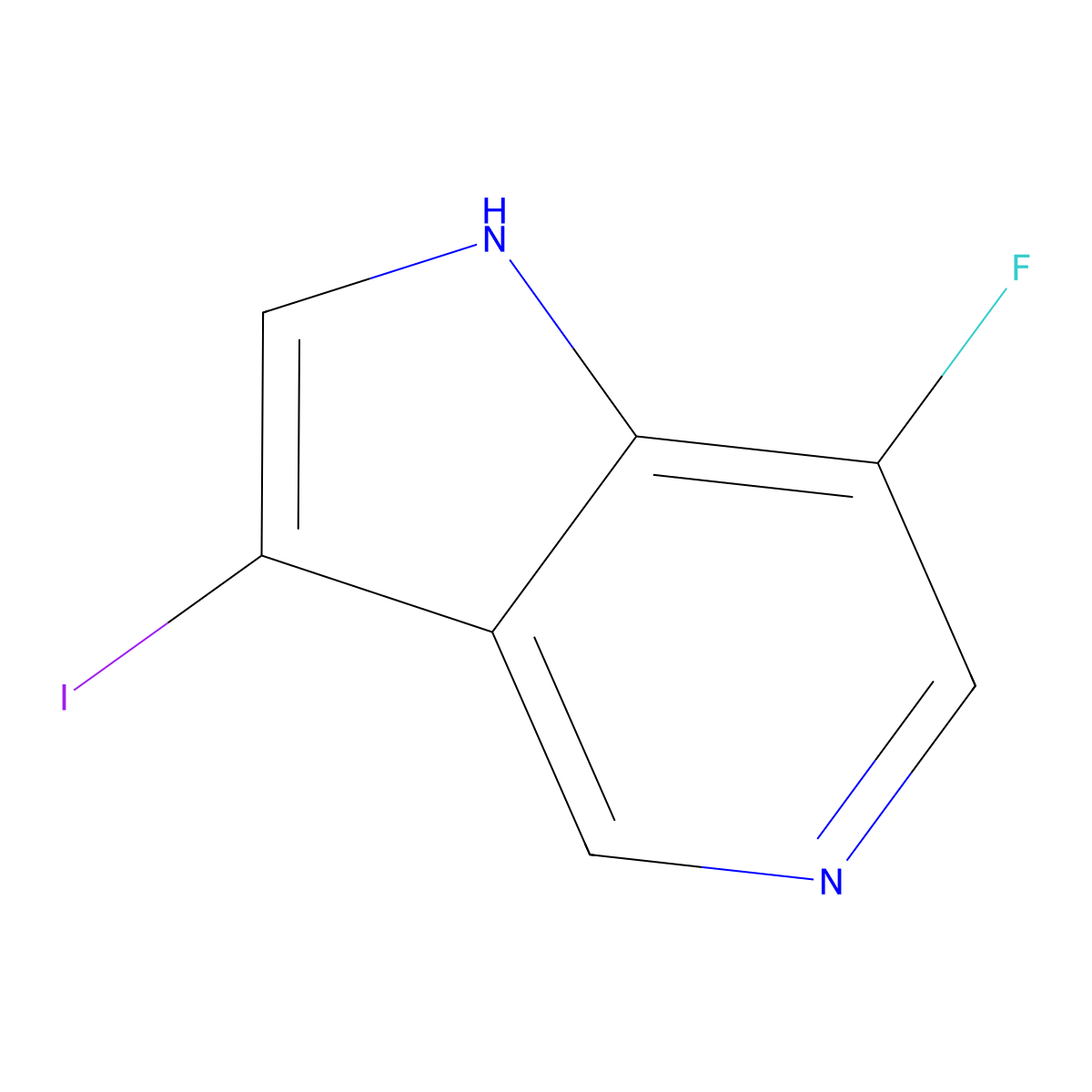 7-Fluoro-3-iodo-1H-pyrrolo[3,2-c]pyridine molecular structure, CAS 1190320-13-8