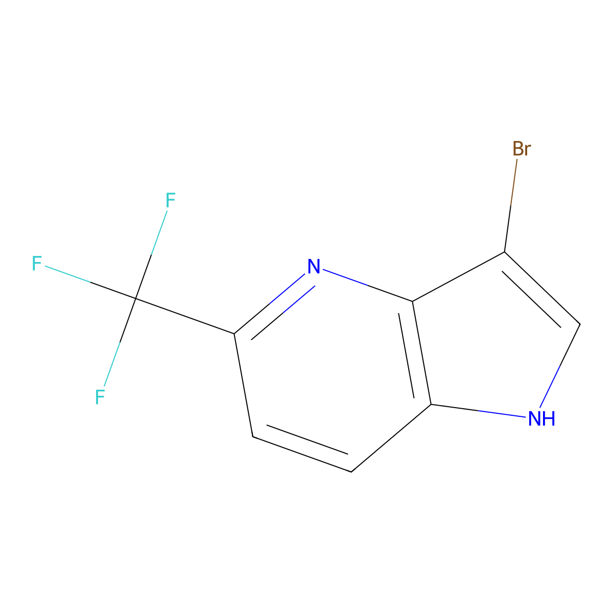 3-bromo-5-(trifluoromethyl)-1H-pyrrolo[3,2-b]pyridine molecular structure, CAS 1190320-16-1