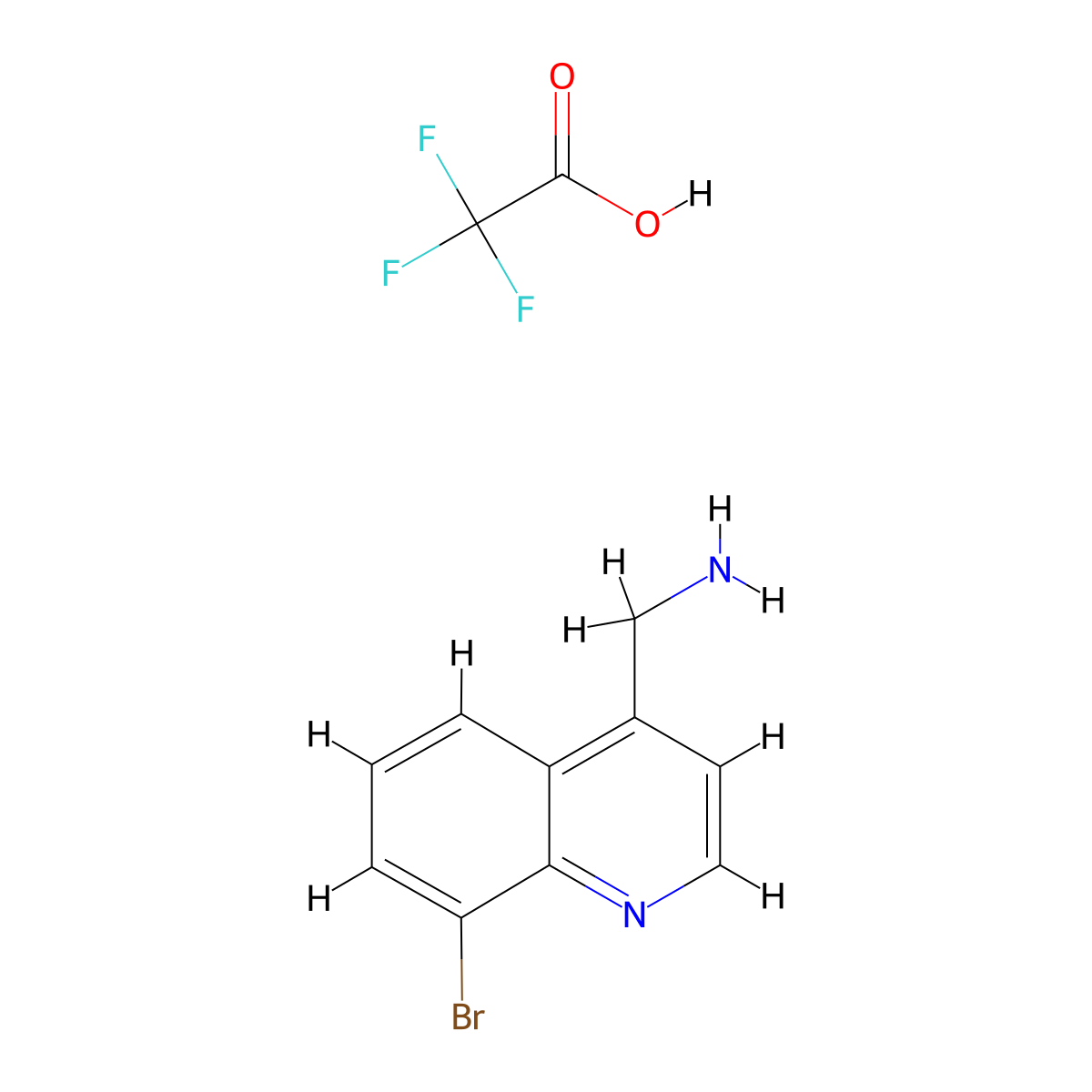 (8-Bromoquinolin-4-yl)methanamine 2,2,2-trifluoroacetate molecular structure, CAS 1190320-18-3