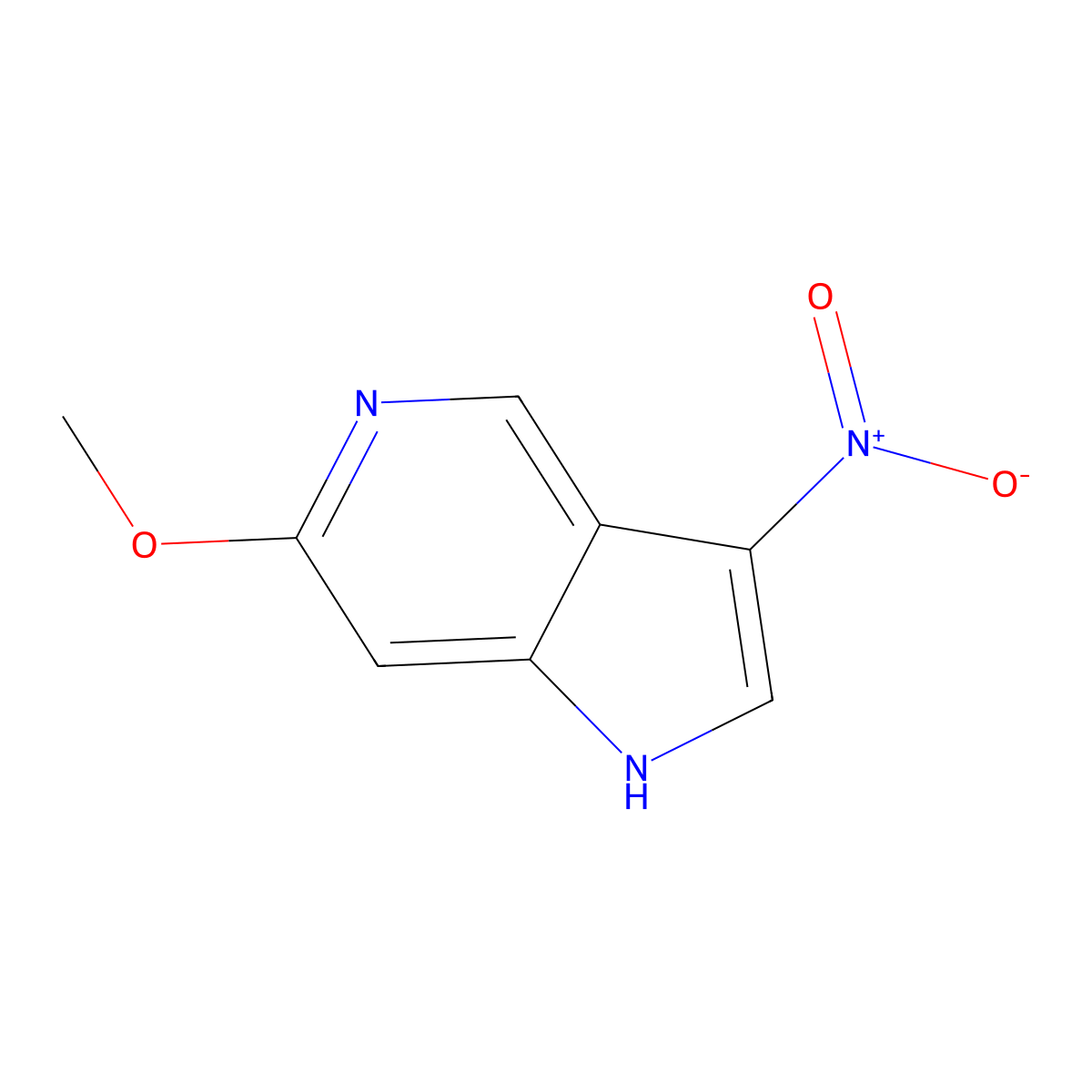 6-Methoxy-3-nitro-1H-pyrrolo[3,2-c]pyridine molecular structure, CAS 1190320-20-7