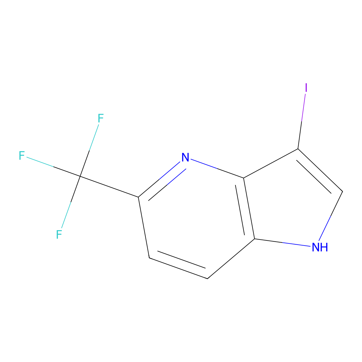3-iodo-5-(trifluoromethyl)-1H-pyrrolo[3,2-b]pyridine molecular structure, CAS 1190320-21-8