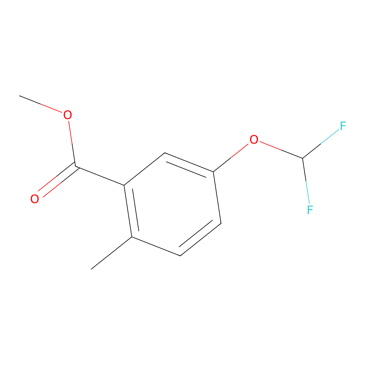 Methyl 5-(difluoromethoxy)-2-methylbenzoate molecular structure, CAS 1190320-23-0