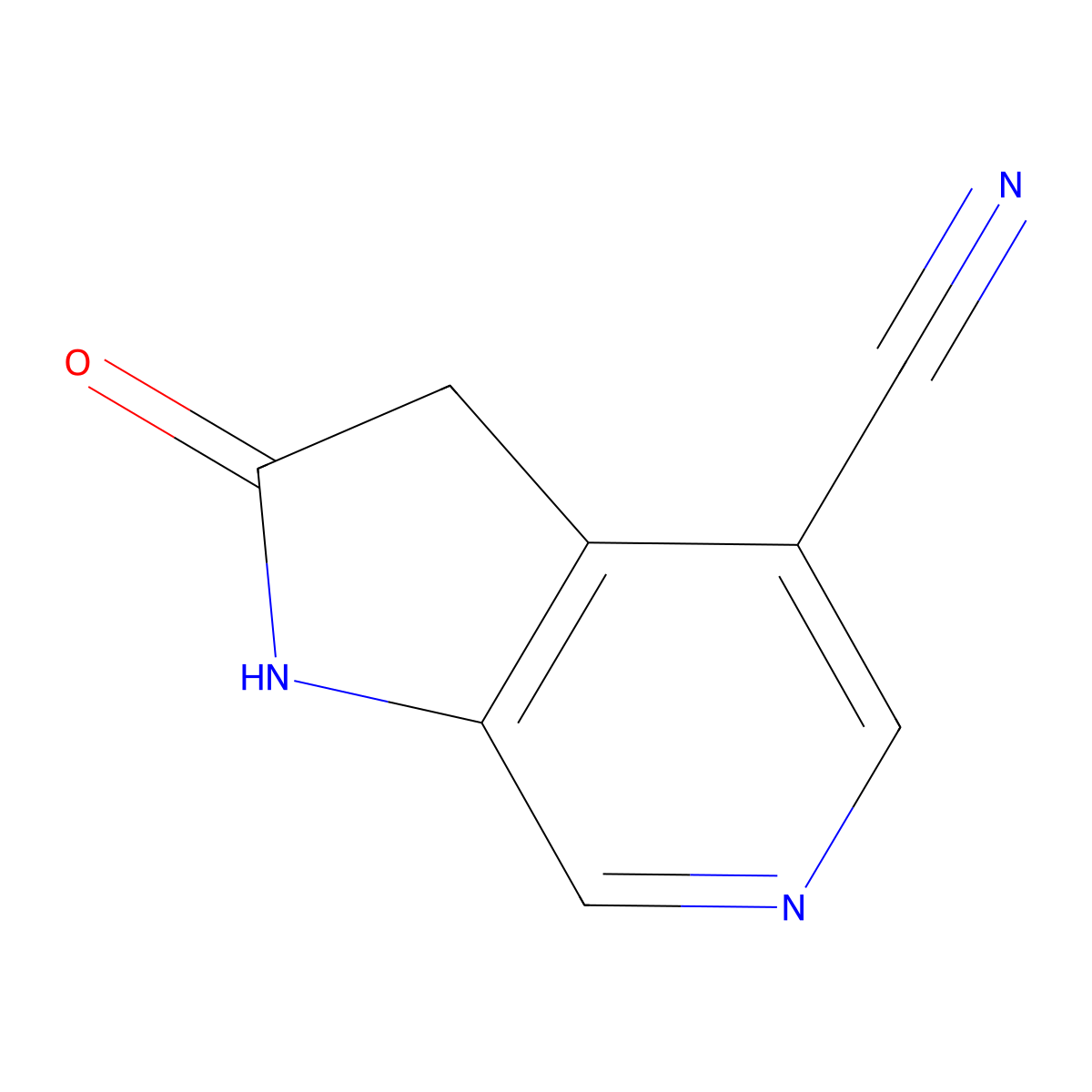 2-oxo-1H,2H,3H-pyrrolo[2,3-c]pyridine-4-carbonitrile molecular structure, CAS 1190320-26-3