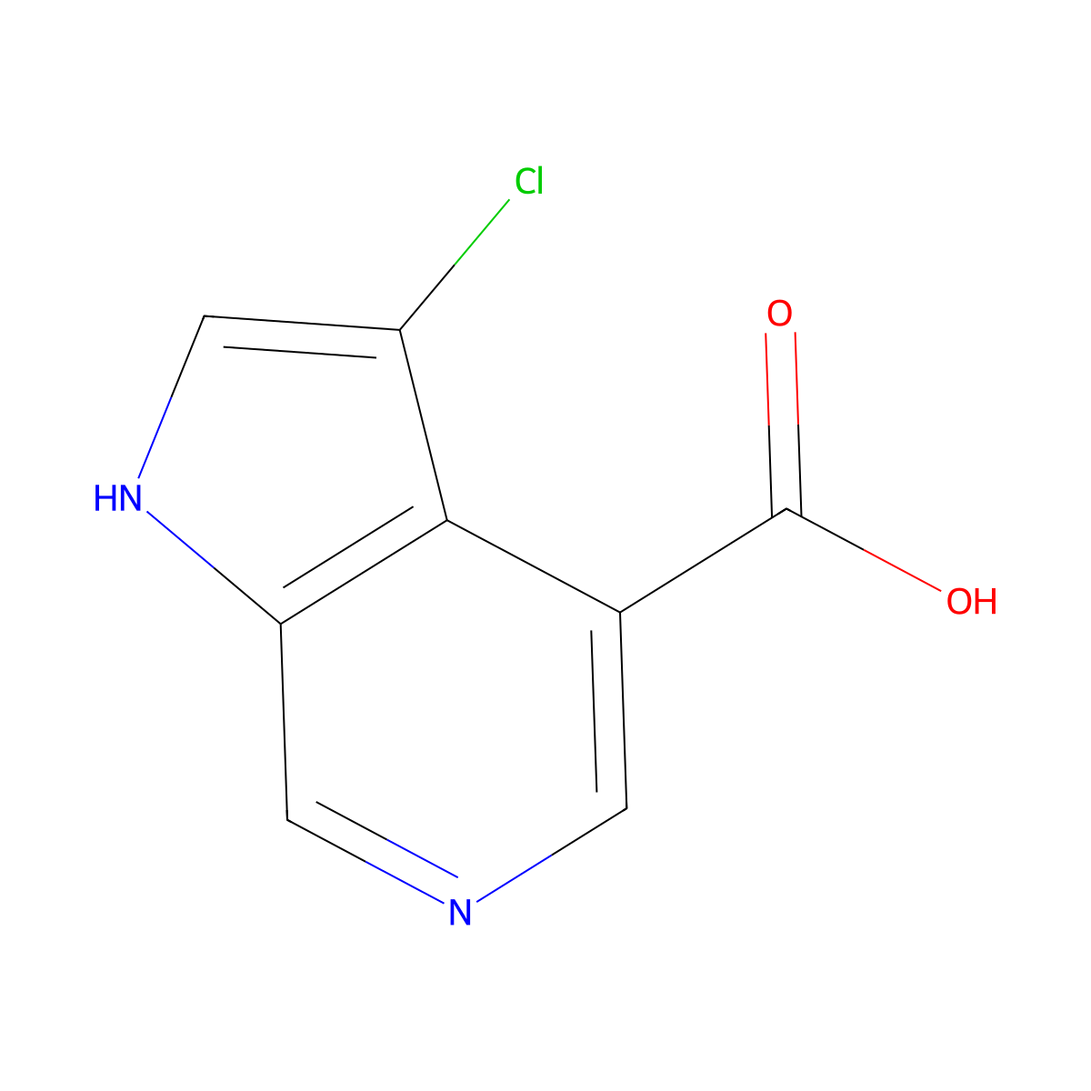 3-chloro-1H-pyrrolo[2,3-c]pyridine-4-carboxylic acid molecular structure, CAS 1190320-29-6