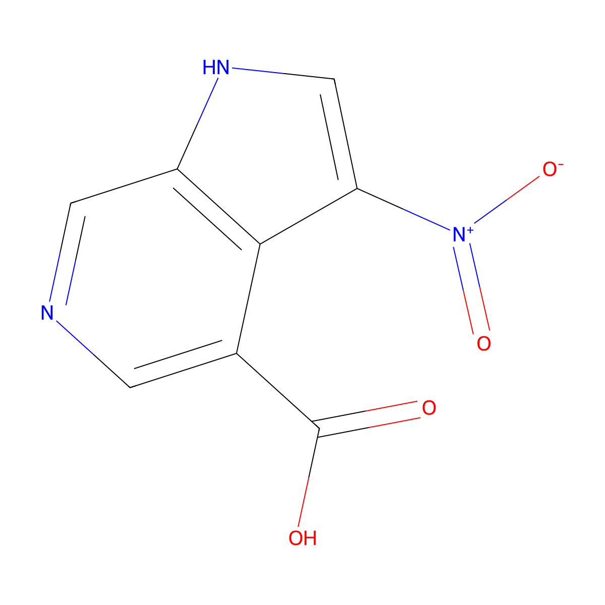 3-nitro-1H-pyrrolo[2,3-c]pyridine-4-carboxylic acid molecular structure, CAS 1190320-32-1