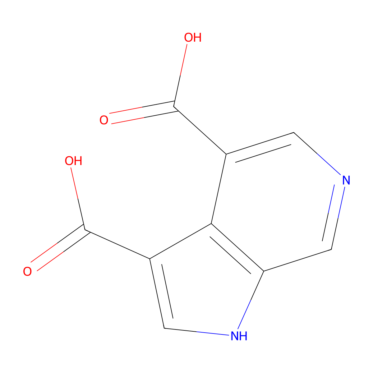 1H-pyrrolo[2,3-c]pyridine-3,4-dicarboxylic acid molecular structure, CAS 1190320-34-3