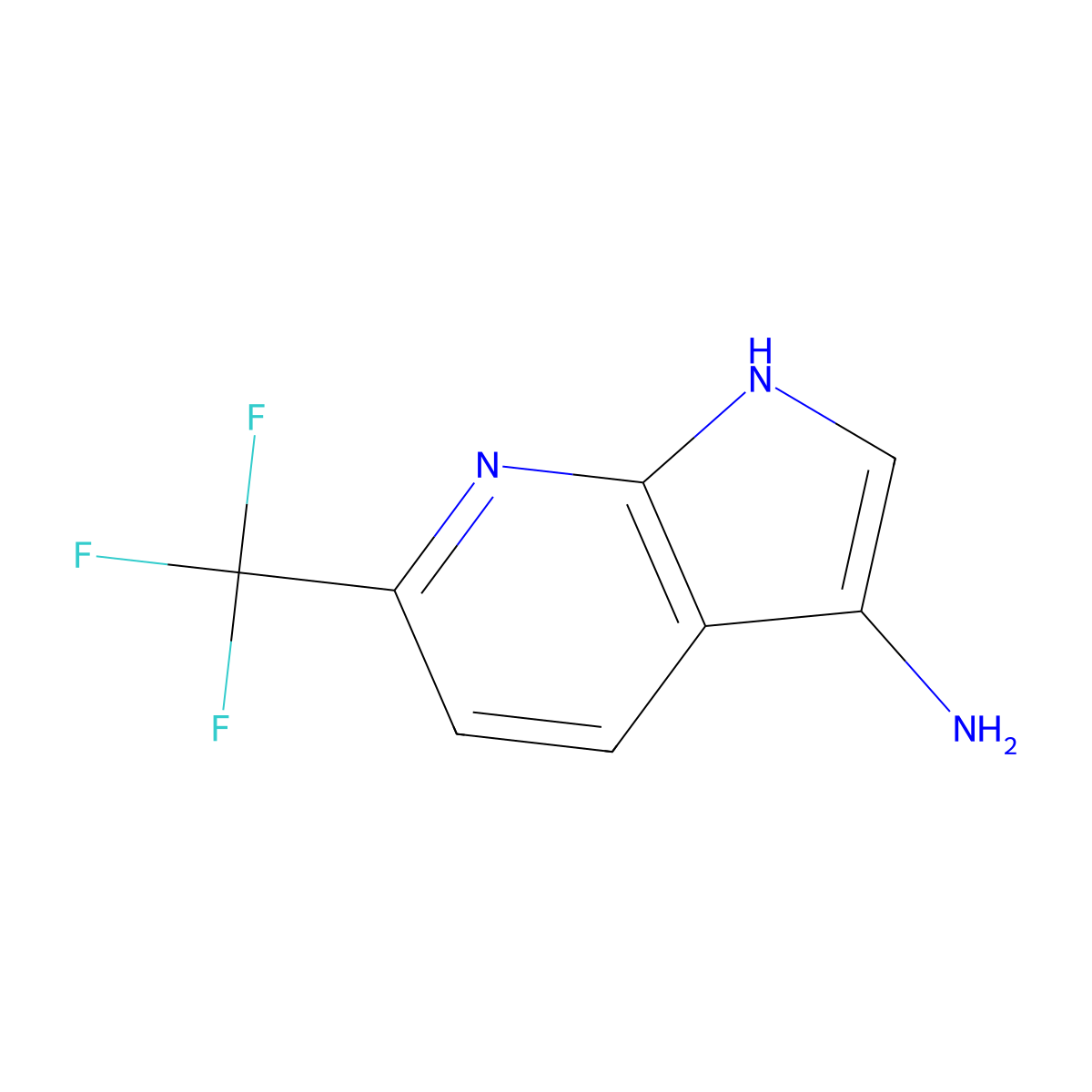 6-(trifluoromethyl)-1H-pyrrolo[2,3-b]pyridin-3-amine molecular structure, CAS 1190320-36-5