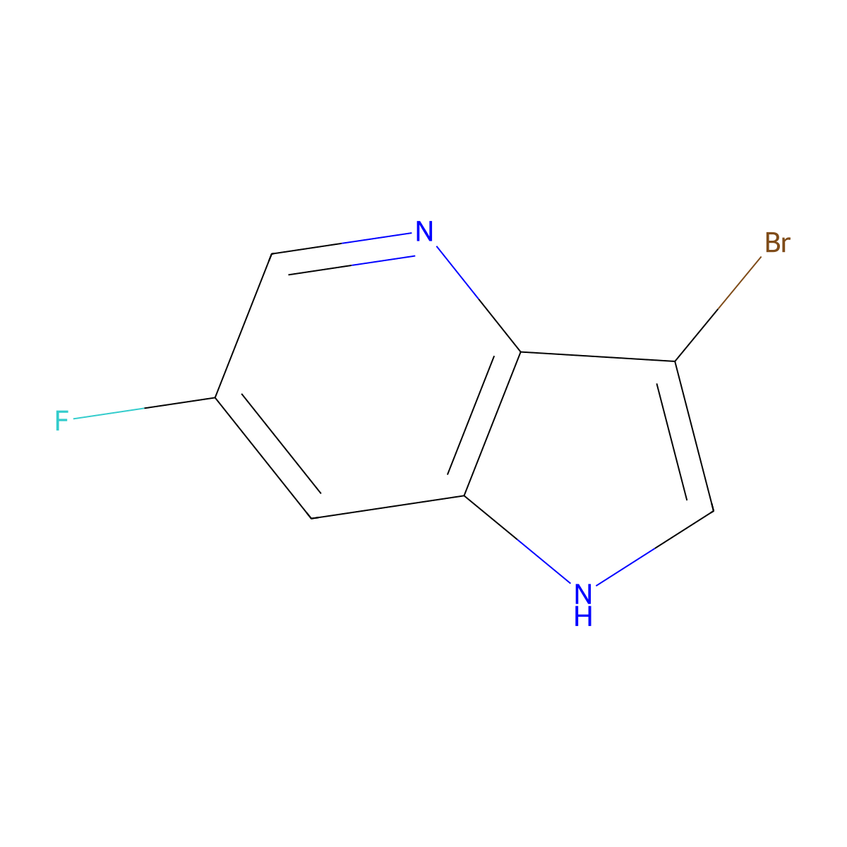 3-bromo-6-fluoro-1H-pyrrolo[3,2-b]pyridine molecular structure, CAS 1190320-37-6